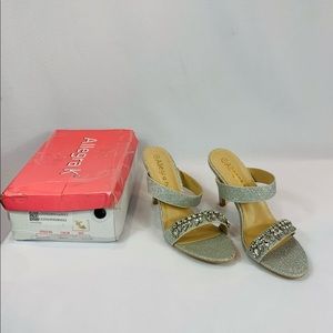 Brand New Size 9 Silver Glitter Embellished Heels